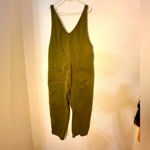 We The Free (Free People) Baggy Olive Denim Overalls Sz L